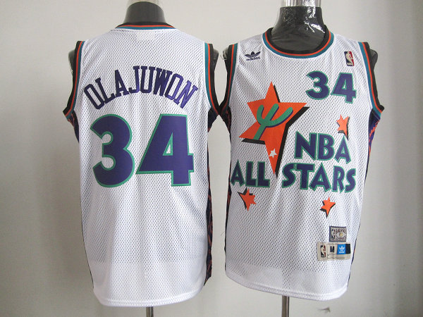 NBA Mitchell Ness Houston Rockets 34 Hakeem Olajuwon 1995 All Star Swingman Jersey